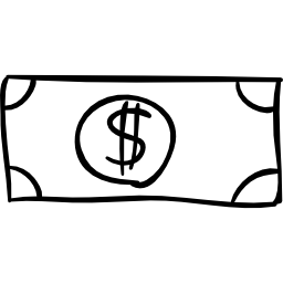 Dollar bill sketched outline icon