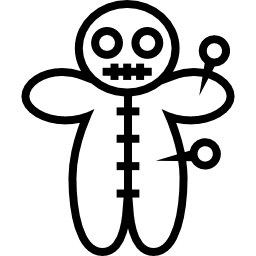 Voodoo doll with pins icon