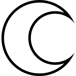 Crescent moon outline icon