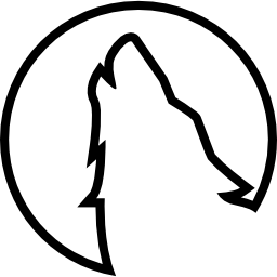 보름달 윤곽선 아래 짖는 여우 icon