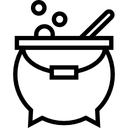 Witch cauldron of Halloween icon