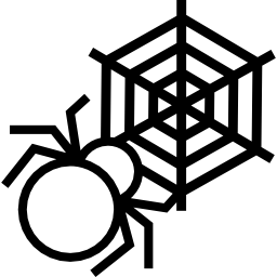 蜘蛛と巣の輪郭を描かれたハロウィーンの動物 icon