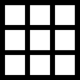 griglia da tavolo di nove quadrati icona