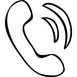 profilo disegnato a mano del telefono auricolare icona