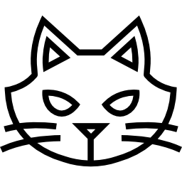 Halloween cat face outline icon