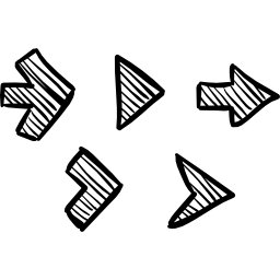 conjunto de esbozo de flechas derecha icono