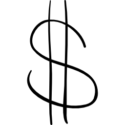 dolar naszkicowany cienki znak ikona