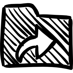 bosquejo de carpeta con flecha derecha icono