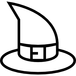 zarys kapelusza czarownicy na halloween ikona