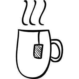 contorno dibujado a mano taza de té caliente icono