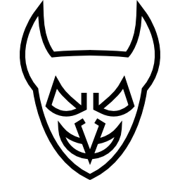 esquema de máscara diabólica de halloween icono