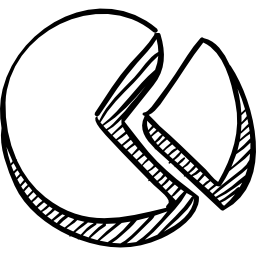 kreisförmige grafik mit dreieckstrennung icon