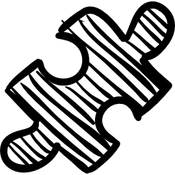Puzzle piece sketch icon