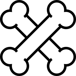 Хэллоуин кости крест контур иконка