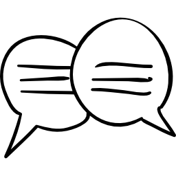 Chatting speech bubbles hand drawn bubbles couple icon