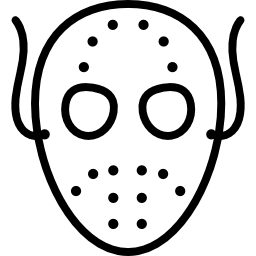 zarys strasznej maski na halloween ikona