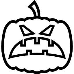 esquema de cabeza de calabaza enojada de halloween icono