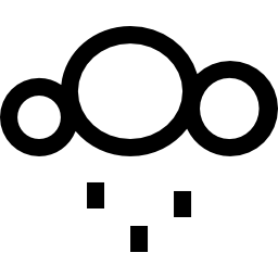 nuvola di cerchi con pioggia di pixel icona