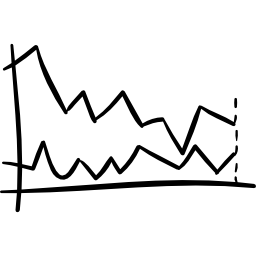 gráfico de estadísticas con líneas en zig zag icono