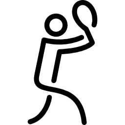 Stick man with rope noose sportive sign icon