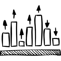 schizzo grafico a barre icona