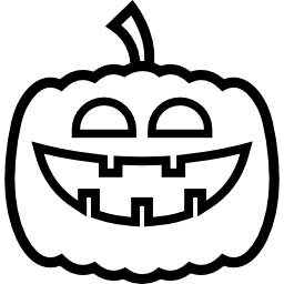 Halloween smiling pumpkin head outline icon