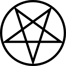 signo mágico de halloween invertido em um círculo Ícone