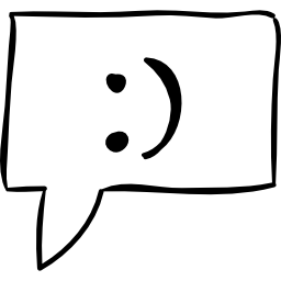 Smile in message sketched speech bubble icon