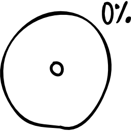 Circular graphic of a loader with 0 percent charged icon