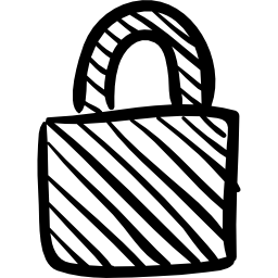Locked padlock sketch icon