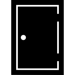 Closed filled rectangular door icon