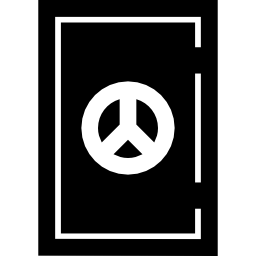 Door with peace sign icon