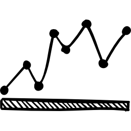 lijngrafiek van zakelijke statistieken schets icoon