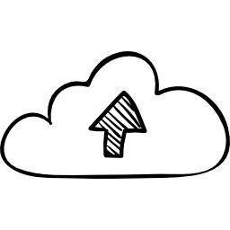 Upload to internet cloud sketch icon