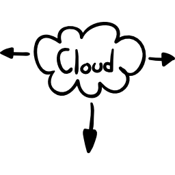 schizzo della nuvola di internet con le frecce icona