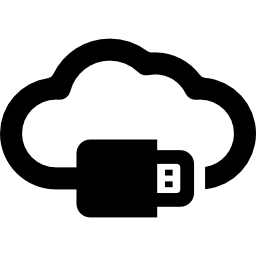 usb-verbinding met de cloud icoon