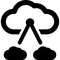 połączone chmury przez internet ikona