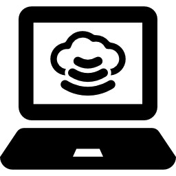 sincronizzazione del laptop con il cloud icona