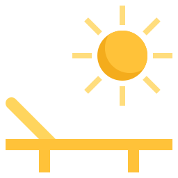 baño de sol icono