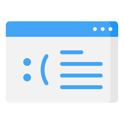 schermo blu icona