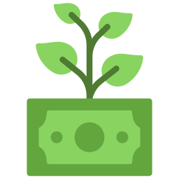 crescita del denaro icona