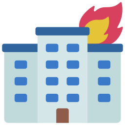 Burning building icon