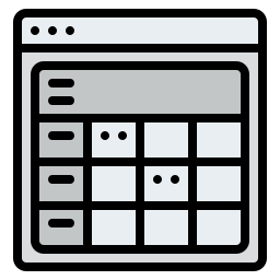 tabla de datos icono