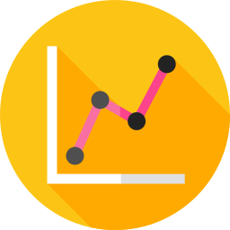 graphique linéaire Icône