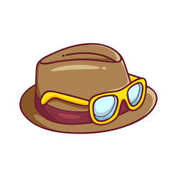 sombrero y anteojos sticker