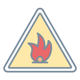 signe inflammable Icône