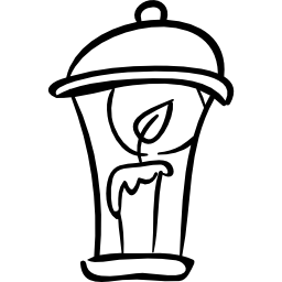 램프 개요에서 타는 촛불 icon