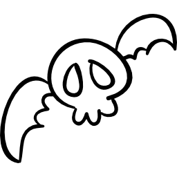 cráneo alado de halloween como murciélago humano icono