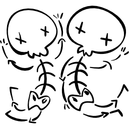 Halloween skeletons couple icon