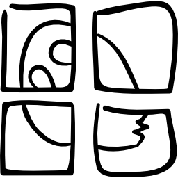 halloween schedel gebroken afbeelding in vier delen icoon